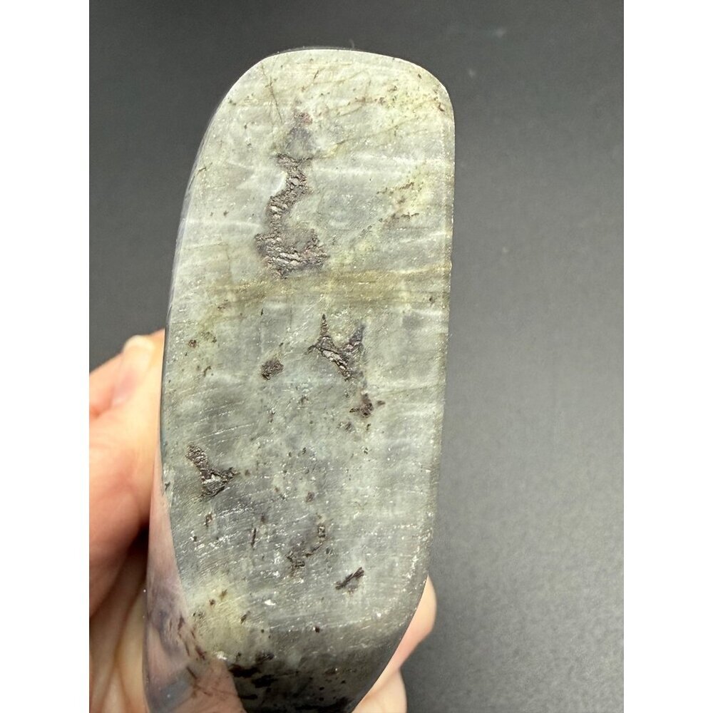 Natural Labradorite Freeform Gray Stone Blue Flash Crystal Reiki 3.5" 412g - Picture 4 of 12